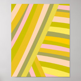 Patroon voor Bright moderne Citrus Stripes Poster