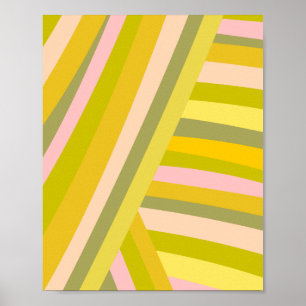 Patroon voor Bright moderne Citrus Stripes Poster