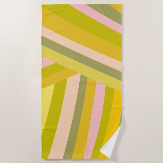 Patroon voor Bright moderne Citrus Stripes Strandlaken (Voorkant)