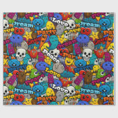 Patroon voor Bright Sticker Cadeaupapier (Vlak)