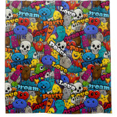 Patroon voor Bright Sticker Douchegordijn (Voorkant)