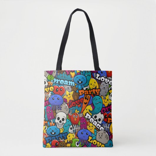 Patroon voor Bright Sticker Tote Bag (Voorkant)