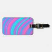 Patroon voor Bright Wavy Retro Bagagelabel (Voorkant horizontaal)