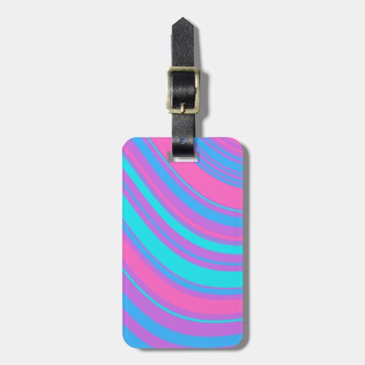 Patroon voor Bright Wavy Retro Bagagelabel (Voorkant verticaal)