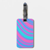 Patroon voor Bright Wavy Retro Bagagelabel (Achterkant verticaal)