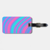 Patroon voor Bright Wavy Retro Bagagelabel (Achterkant horizontaal)