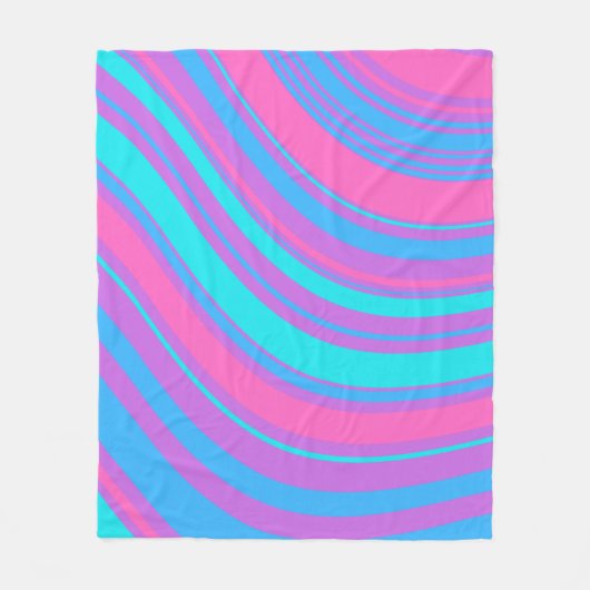 Patroon voor Bright Wavy Retro Fleece Deken (Voorkant)