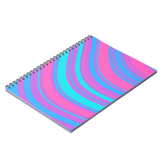 Patroon voor Bright Wavy Retro Notitieboek (Linkerzijde)