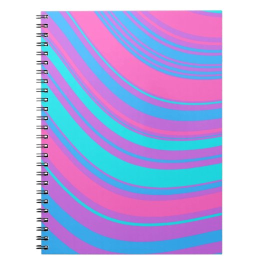 Patroon voor Bright Wavy Retro Notitieboek (Voorkant)