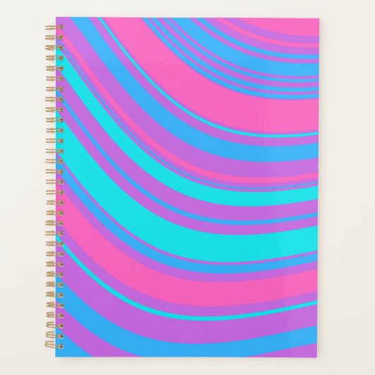 Patroon voor Bright Wavy Retro Planner (Voorkant)