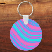 Patroon voor Bright Wavy Retro Sleutelhanger (Voorkant)