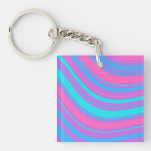 Patroon voor Bright Wavy Retro Sleutelhanger (voorkant)
