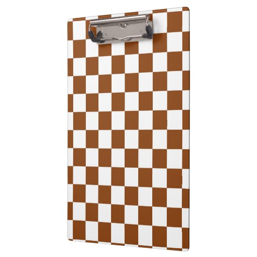 Patroon voor Chocolate Brown en White Checker Boar Klembord (Links)