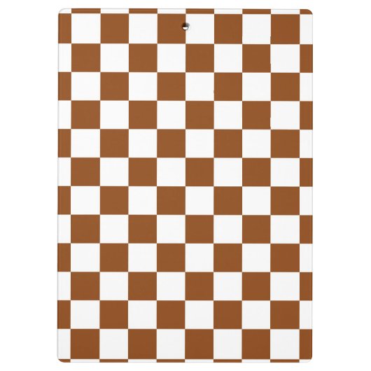 Patroon voor Chocolate Brown en White Checker Boar Klembord (Achterkant)
