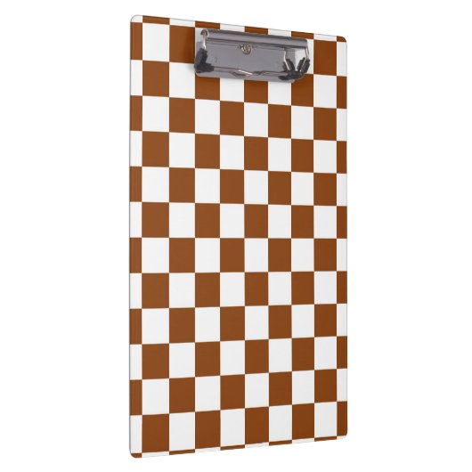 Patroon voor Chocolate Brown en White Checker Boar Klembord (Rechts)