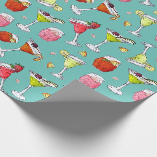 Patroon voor cocails cadeaupapier (Hoek)