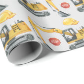 Patroon voor constructietransport en -tekens cadeaupapier (Rol Hoek)