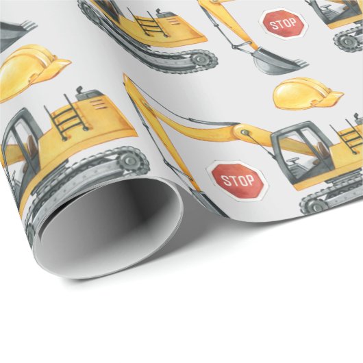 Patroon voor constructietransport en -tekens cadeaupapier (Rol Hoek)