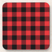 Patroon voor controle op rode flanelbuffels bier onderzetter (Voorkant)