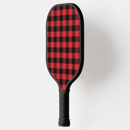 Patroon voor controle op rode flanelbuffels pickleball paddle (Links)
