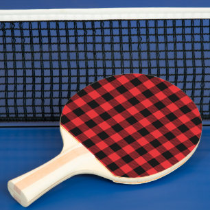 Patroon voor controle op rode flanelbuffels tafeltennisbatje