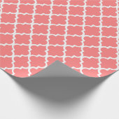 Patroon voor Coral Pink Quatrefoil tegels Cadeaupapier (Hoek)