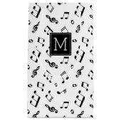 Patroon voor dansende Muzieknoten en monogram Klein Cadeauzakje (Voorkant)
