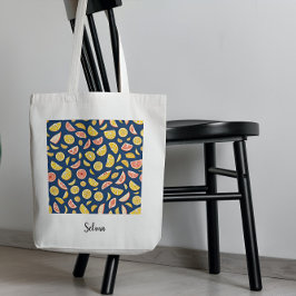 Patroon voor de Canvas tas van sappige citroenen