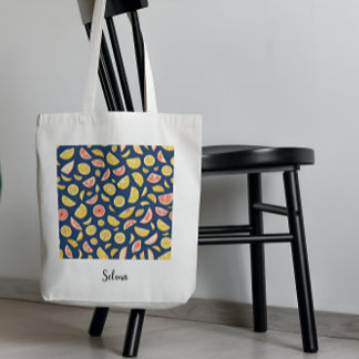 Patroon voor de Canvas tas van sappige citroenen