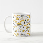 Patroon voor de constructie van graafmachines en g koffiemok (Links)