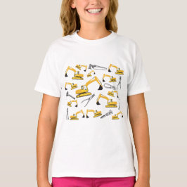 Patroon voor de constructie van graafmachines en g t-shirt