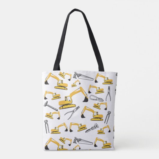 Patroon voor de constructie van graafmachines en g tote bag (Achterkant)