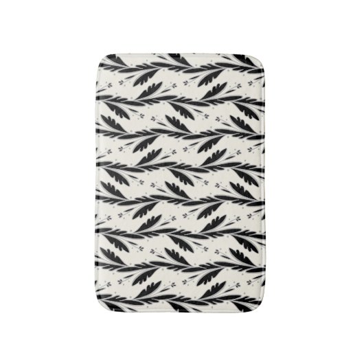 Patroon voor decoratieve zwarte wijnstokken badmat (Voorkant Verticaal)