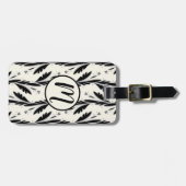 Patroon voor decoratieve zwarte wijnstokken bagagelabel (Voorkant horizontaal)