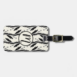 Patroon voor decoratieve zwarte wijnstokken bagagelabel