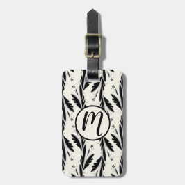 Patroon voor decoratieve zwarte wijnstokken bagagelabel