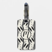 Patroon voor decoratieve zwarte wijnstokken bagagelabel (Achterkant verticaal)