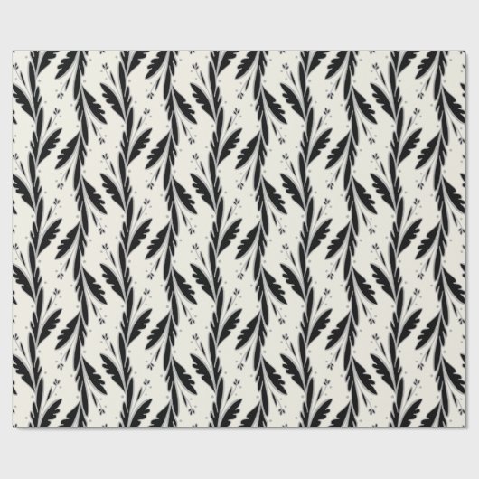 Patroon voor decoratieve zwarte wijnstokken cadeaupapier (Vlak)