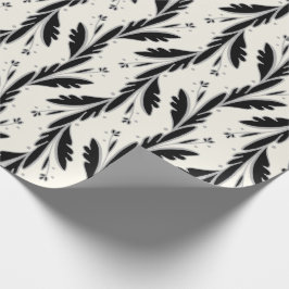 Patroon voor decoratieve zwarte wijnstokken cadeaupapier