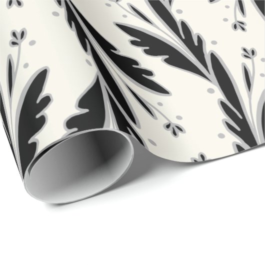 Patroon voor decoratieve zwarte wijnstokken cadeaupapier (Rol Hoek)