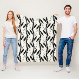 Patroon voor decoratieve zwarte wijnstokken fleece deken