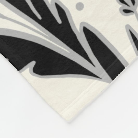 Patroon voor decoratieve zwarte wijnstokken fleece deken (Hoek)