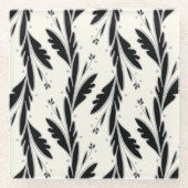 Patroon voor decoratieve zwarte wijnstokken glazen onderzetter (Voorkant)