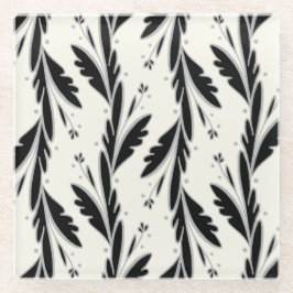 Patroon voor decoratieve zwarte wijnstokken glazen onderzetter