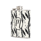 Patroon voor decoratieve zwarte wijnstokken heupfles (Links)