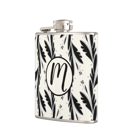 Patroon voor decoratieve zwarte wijnstokken heupfles (Links)