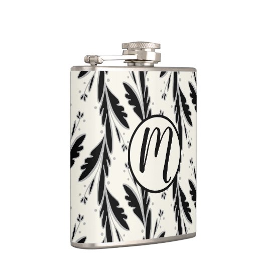 Patroon voor decoratieve zwarte wijnstokken heupfles (Rechts)