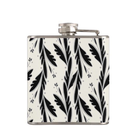 Patroon voor decoratieve zwarte wijnstokken heupfles (Achterkant)