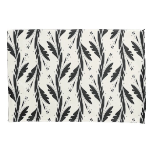 Patroon voor decoratieve zwarte wijnstokken kussensloop (Voorkant)