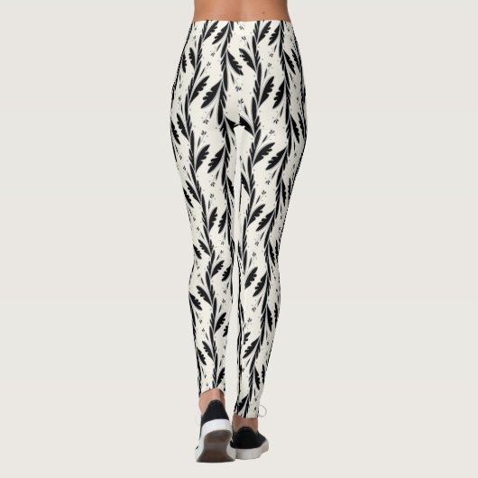Patroon voor decoratieve zwarte wijnstokken leggings (Achterkant)